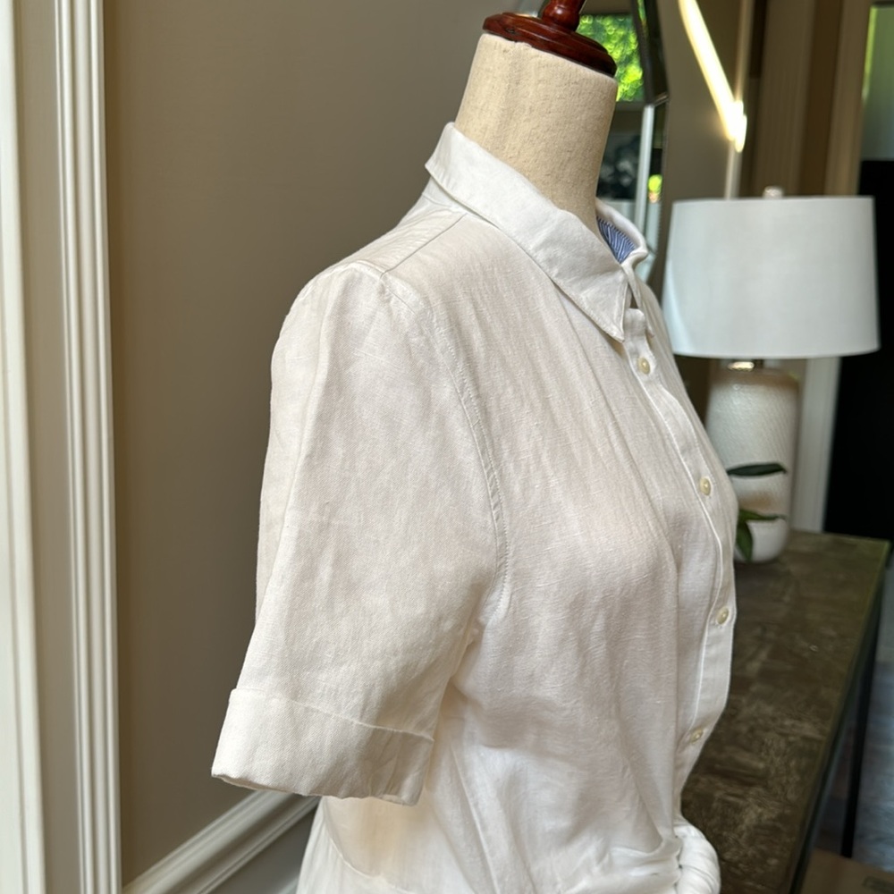 Vineyard vines White tie front linen dress Size 10 - Picture 4 of 14